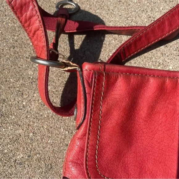 Fossil Red Leather Women's Bag - Picture 6 of 12